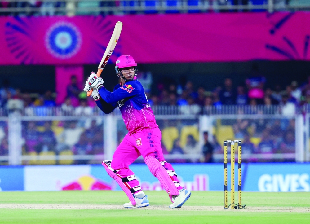 Rajasthan Royals' Vaibhav Sooryavanshi bats against Mumbai Indians during the IPL match at Guwahati, India. — Reuters 