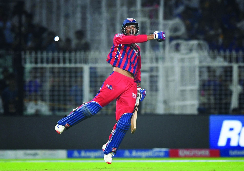 Lucknow Super Giants' Mukul Choudhary celebrates after winning the IPL match against Kolkata Knight Riders at Eden Gardens. — Reuters