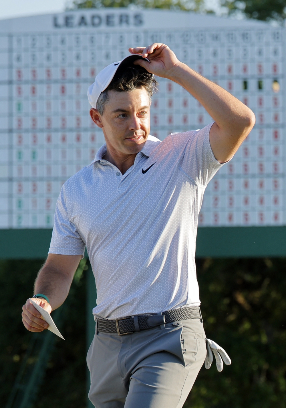 Northern Ireland's Rory McIlroy celebrates on the 18th hole 