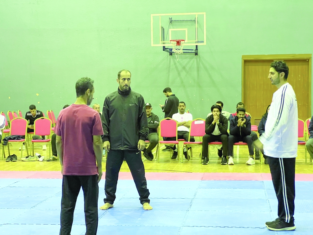 Practical action from the Oman Karate Committee’s refereeing course in Bausher.