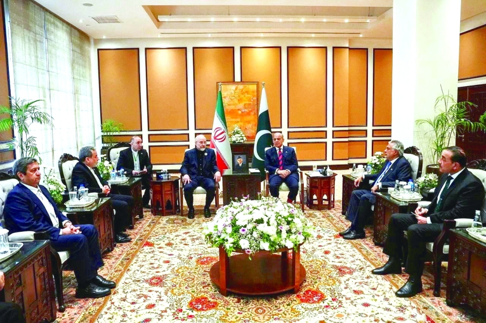 Pakistan's PM Shehbaz Sharif meets with Iranian delegation, in Islamabad. — Reuters 