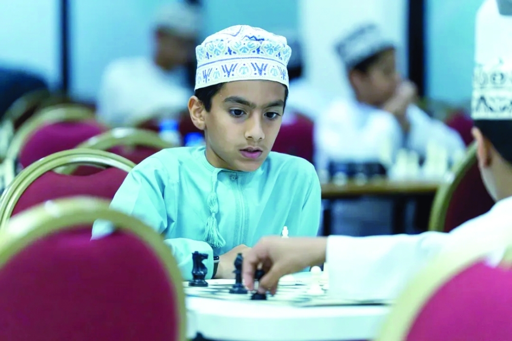 
Young players show sharp focus during the Oman Individual Chess Championship for Age Groups at Sultan Qaboos Sports Complex in Bausher. 