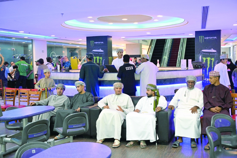 Guests and players gather during the closing ceremony of the Oman Bowling Clubs League at Seeb Bowling Centre. — Saleh al Sharji
