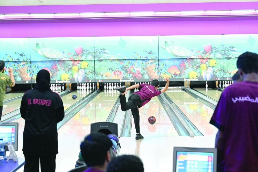 A bowler in action during the final rounds of the Oman Bowling Clubs League. — Saleh al Sharji