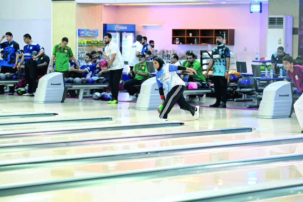 A bowler in action during the final rounds of the Oman Bowling Clubs League. — Saleh al Sharji