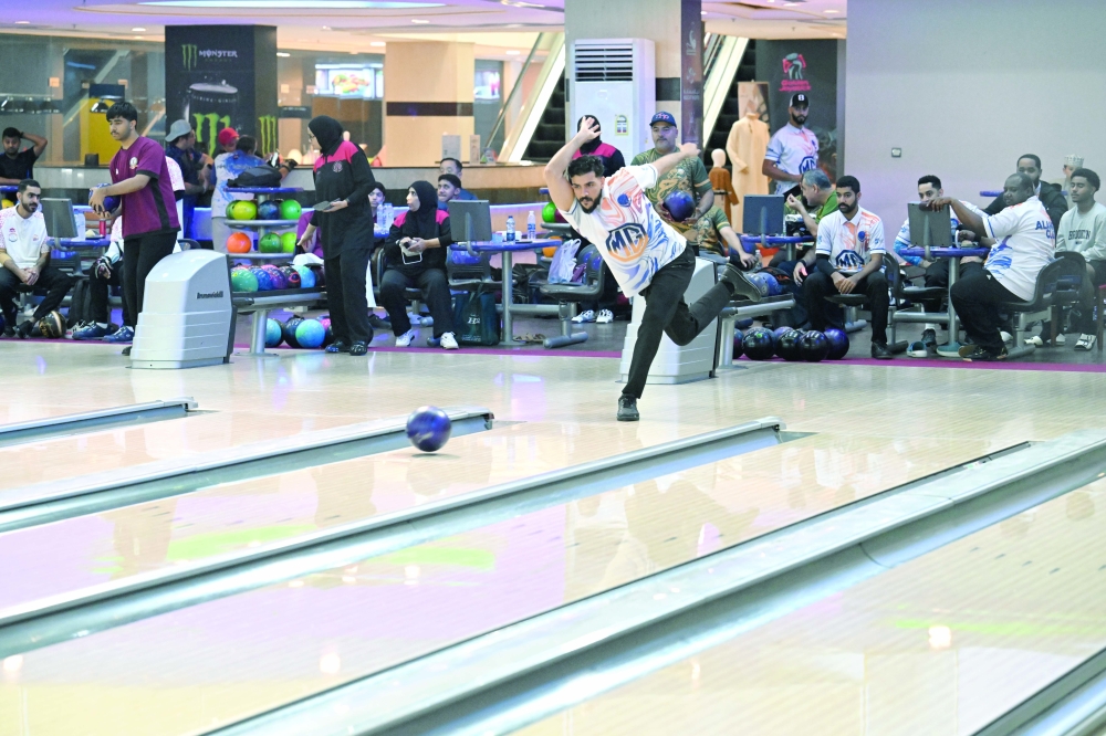 A bowler in action during the final rounds of the Oman Bowling Clubs League. — Saleh al Sharji