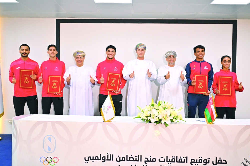 The selected athletes include Hamza al Jabri, Omaima al Hinai, Nibras al Touqi, Mohammed al Ghailani, Al Harith al Harthy and Amer al Khanjari.