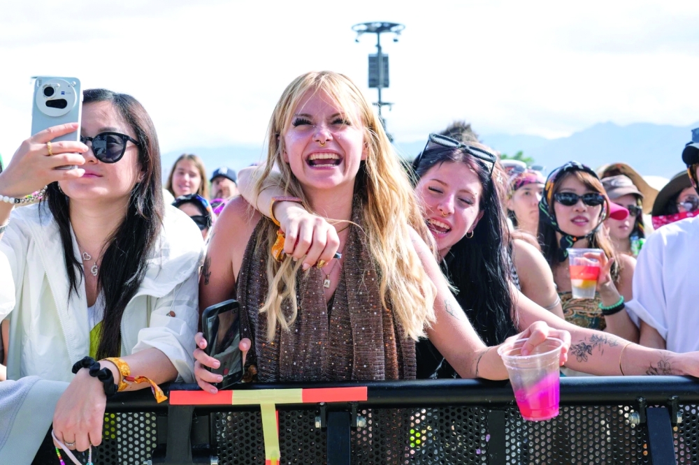 Festivalgoers are seen during the first weekend of Coachella Valley Music and Arts Festival. — AFP