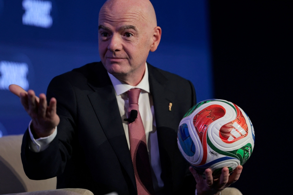 FIFA President Gianni Infantino speaks during the 2026 Semafor World Economy conference in Washington 