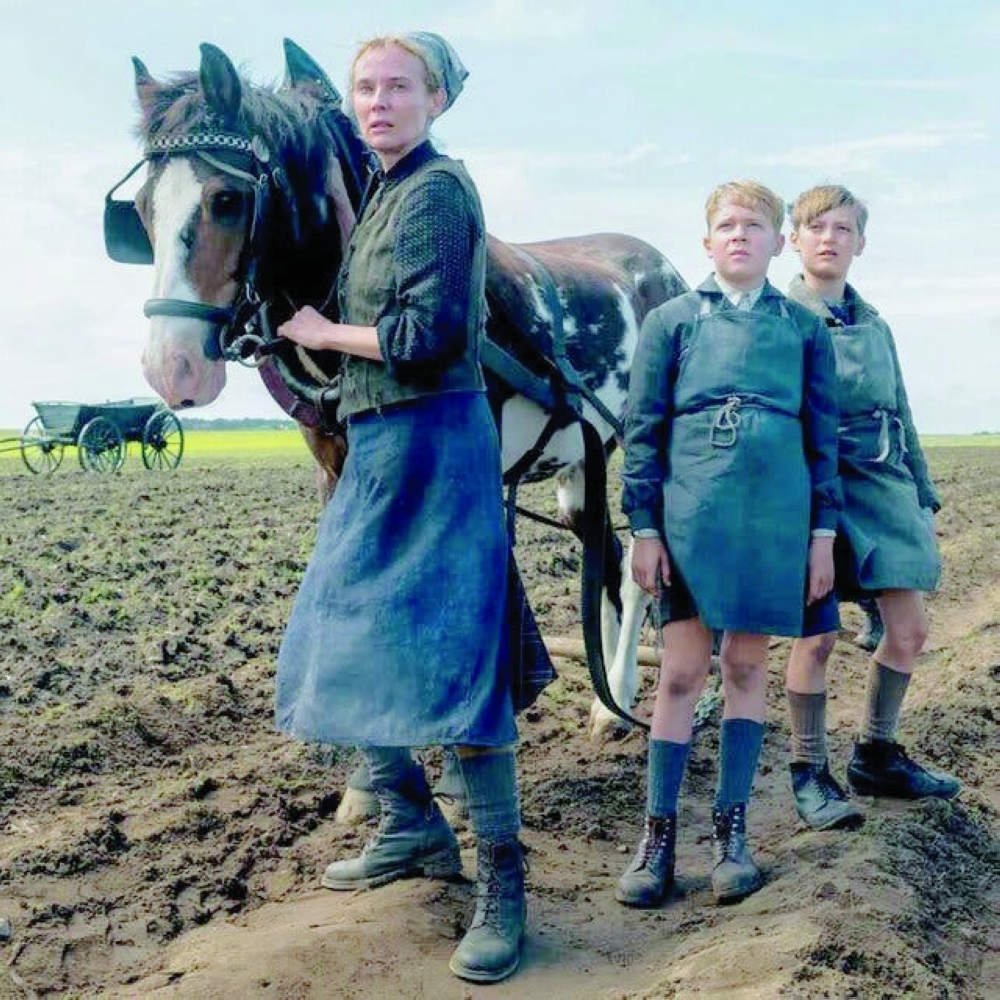 From left, Diane Kruger, Jasper Billerbeck and Kian Köppke in Amrum