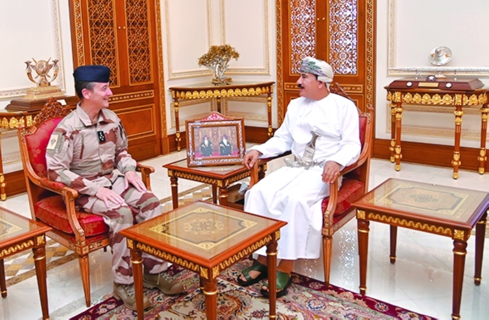 Gen Sultan bin Mohammed al Numani receives General Fabien Mandon.
