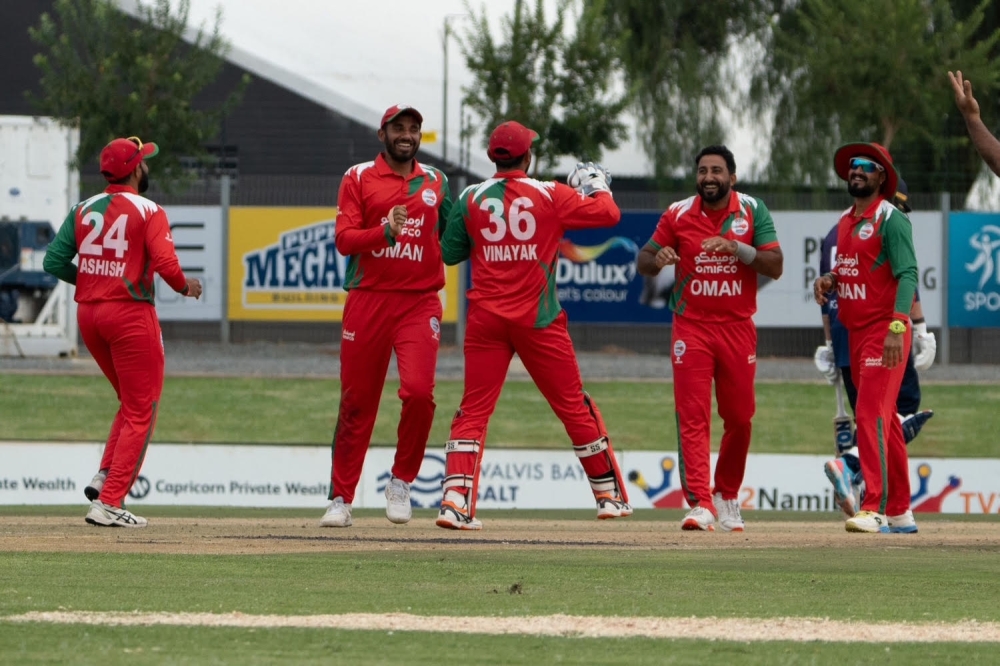 File photo of Oman players in action against Scotland in Windhoek, Namibia, recently