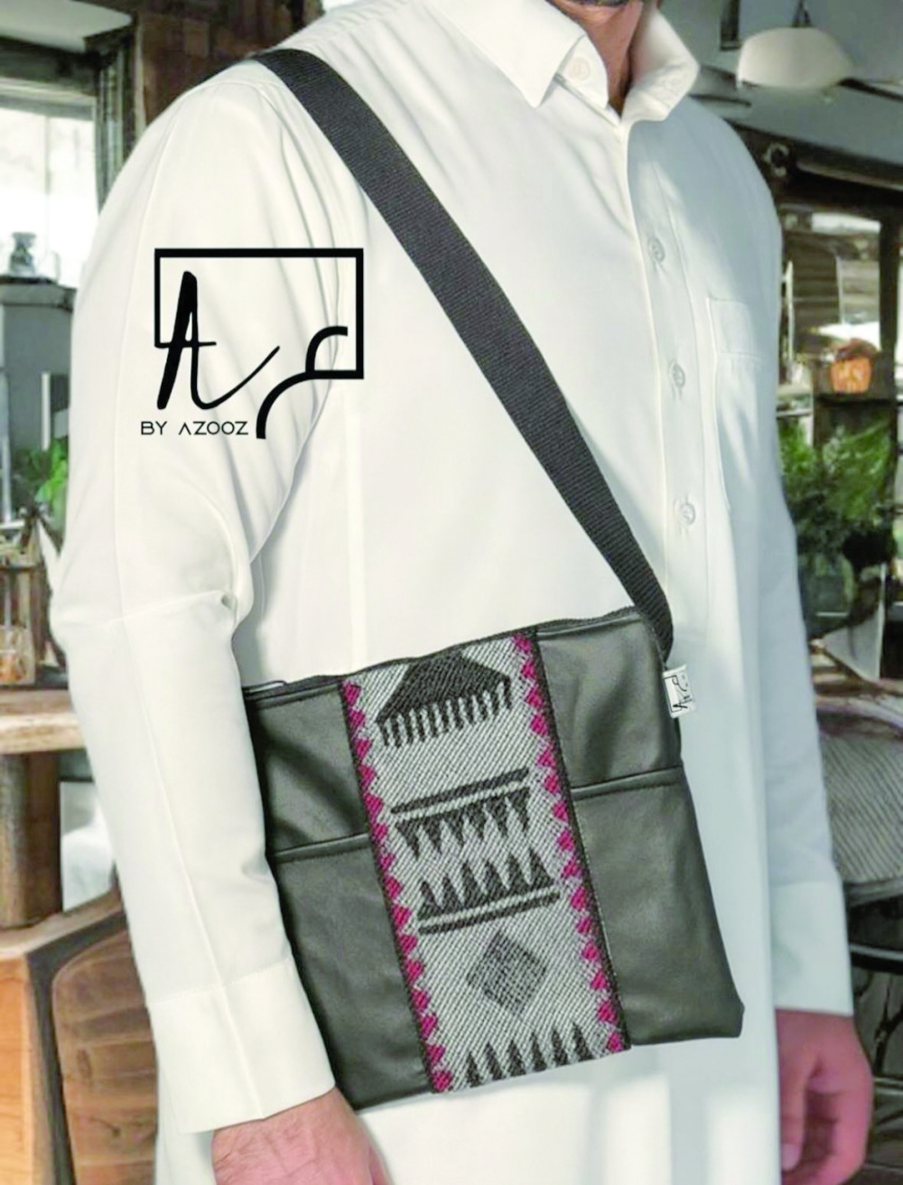 The designer creates unique handmade leather bags.