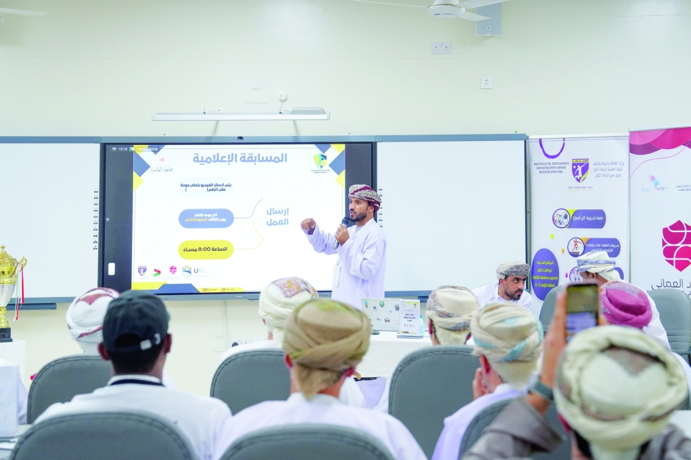 Organising committee member Khalil bin Eid al Waili explains about the tournament.