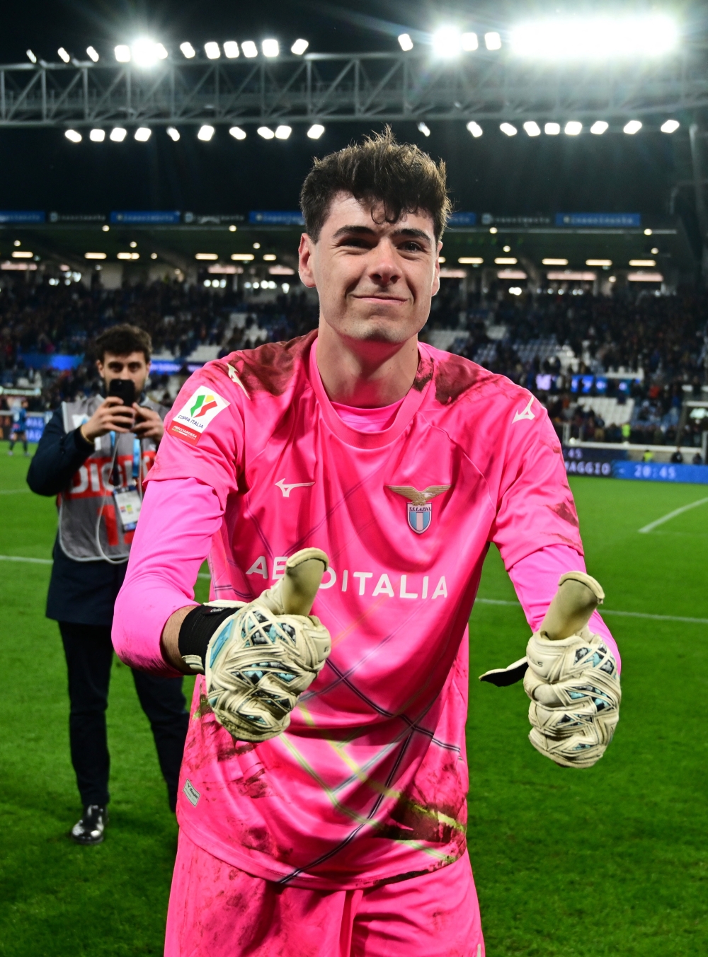  Lazio's Edoardo Motta celebrates after the match  