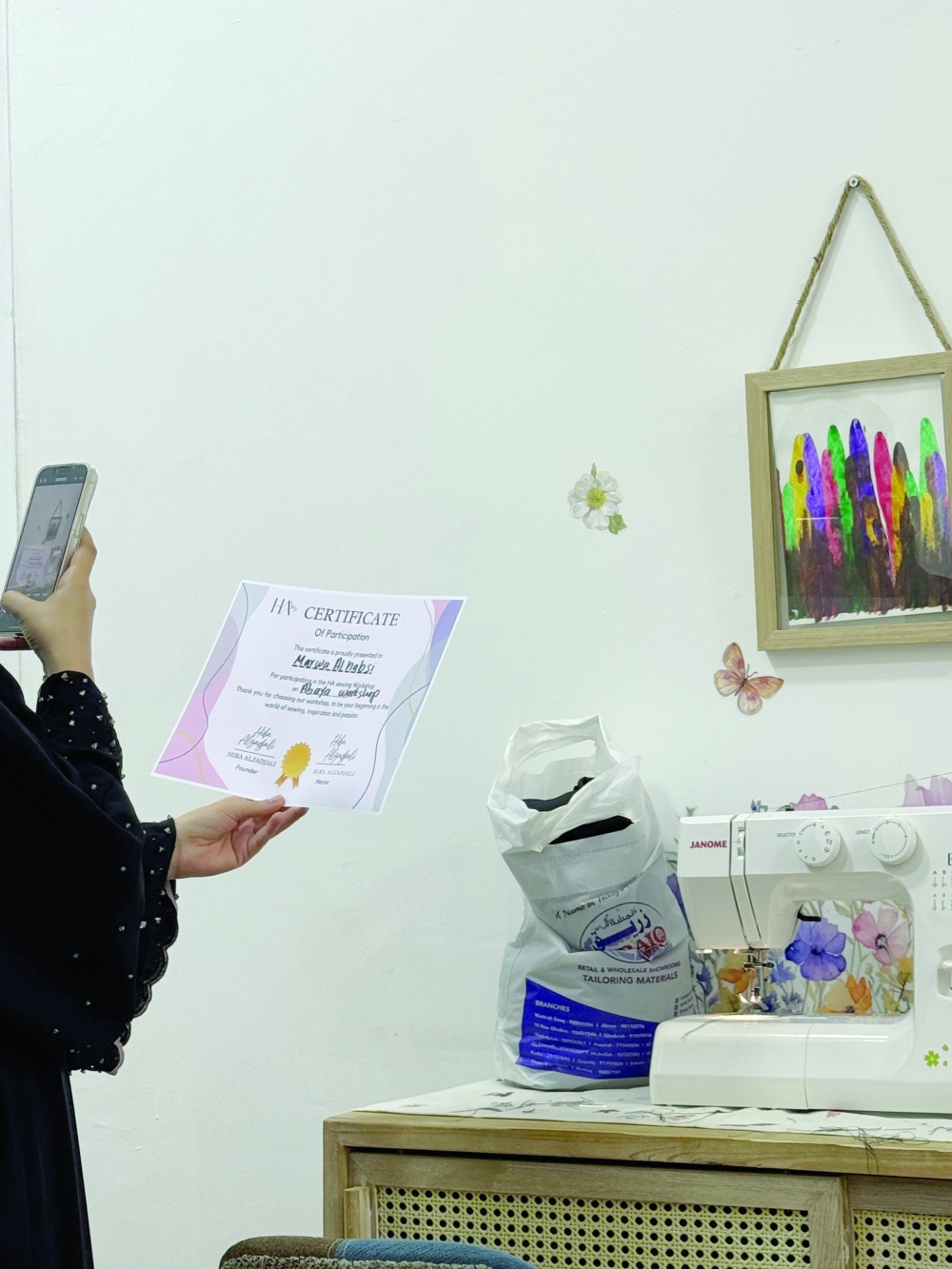 Heba aims to empower women by helping them take on multiple roles: as creative designers, skilled seamstresses, and future entrepreneurs.