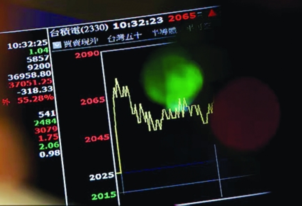 TSMC stock prices at the Taiwan Stock Exchange in Taipei. REUTERS