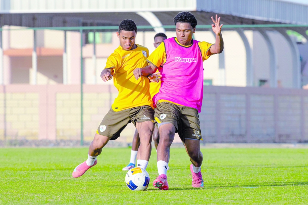 Oman U17 players during a training session.