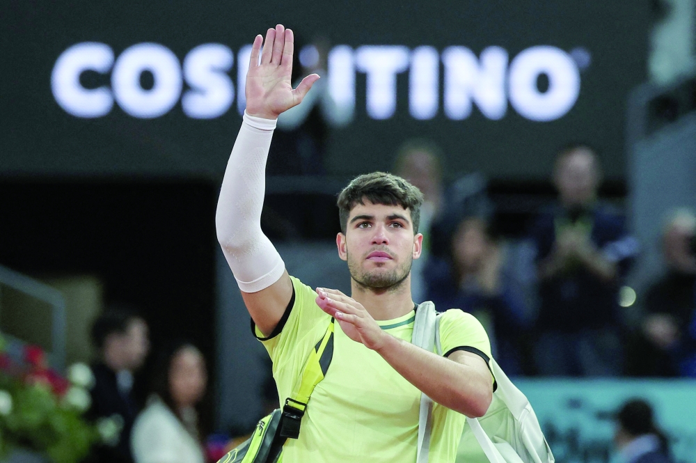 Two-time reigning French Open champion Carlos Alcaraz said on Friday he will not play at this year's tournament as he recovers from a wrist injury. — AFP
