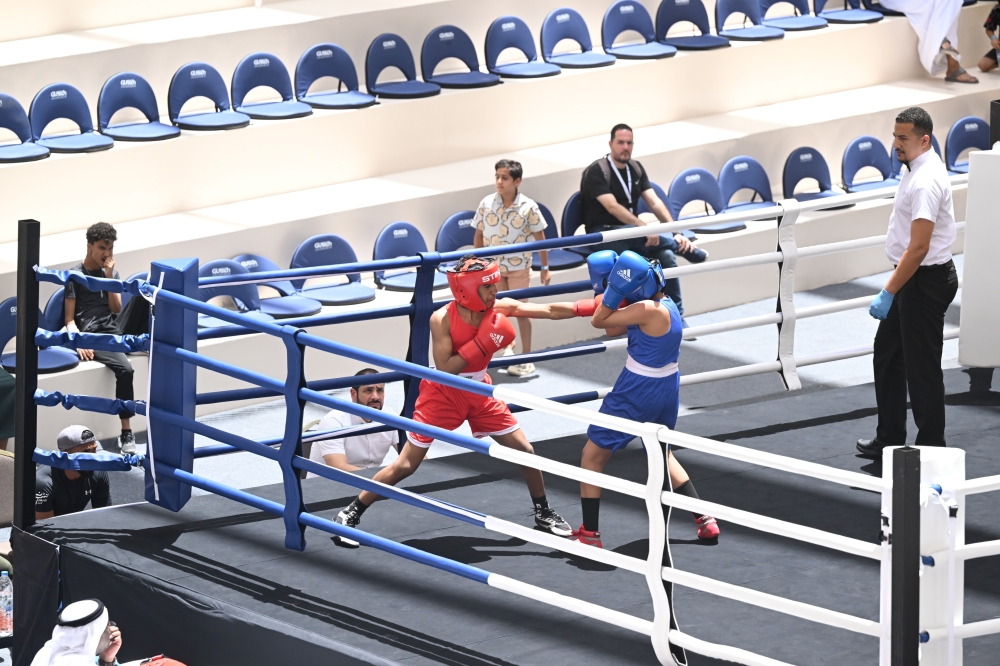 The morning session began with three bouts, as Yousef bin Nasser al Dhehli won the opening S35kg contest. — Hussein al Muqbali
