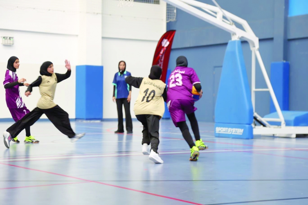 The girls’ 3x3 basketball tournament began on Monday at the Middle East College sports hall.