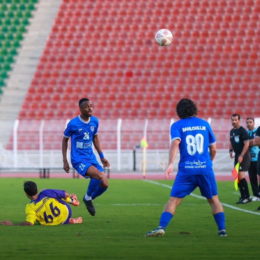 
Action from Ibri’s 2-1 away win over Saham in round 22 of the Jindal League.