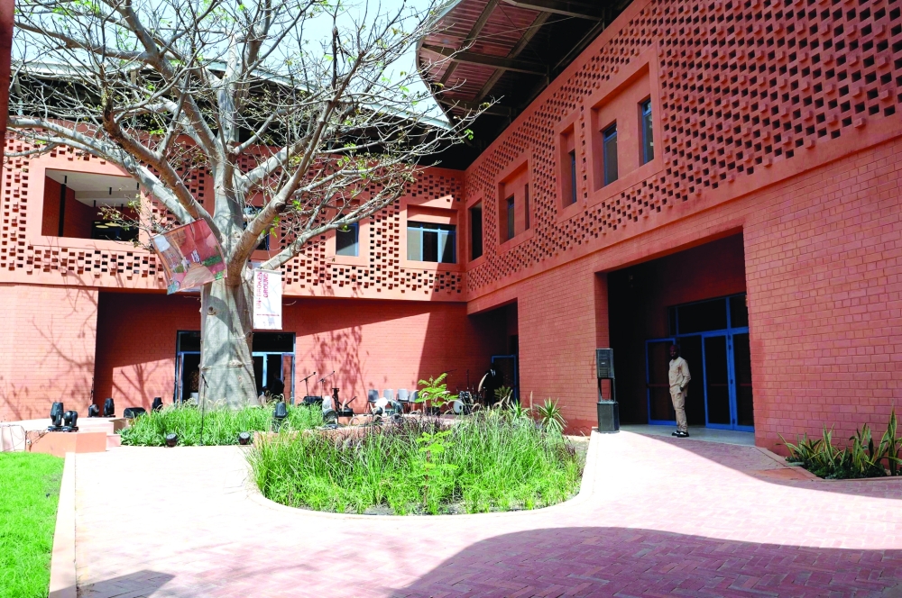 A general view of a baobab tree in the middle of the courtyard at the Goethe-Institut German cultural centre in Dakar. — AFP