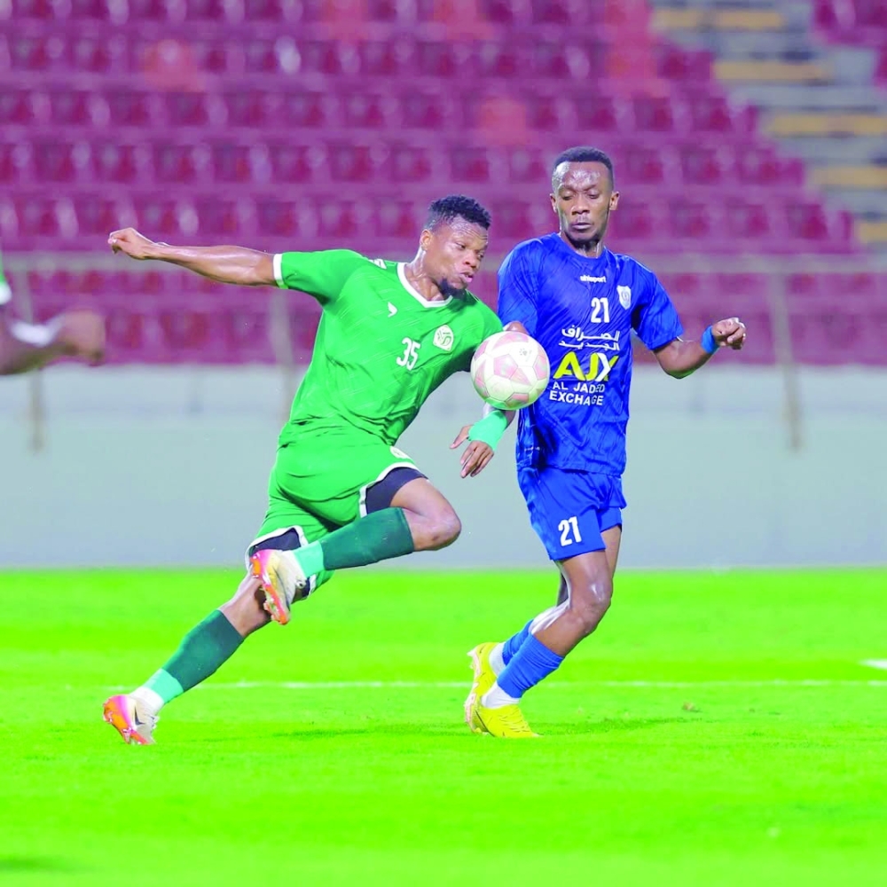 A moment from the Sohar-Al Nasr clash in round 22 of the Jindal League.