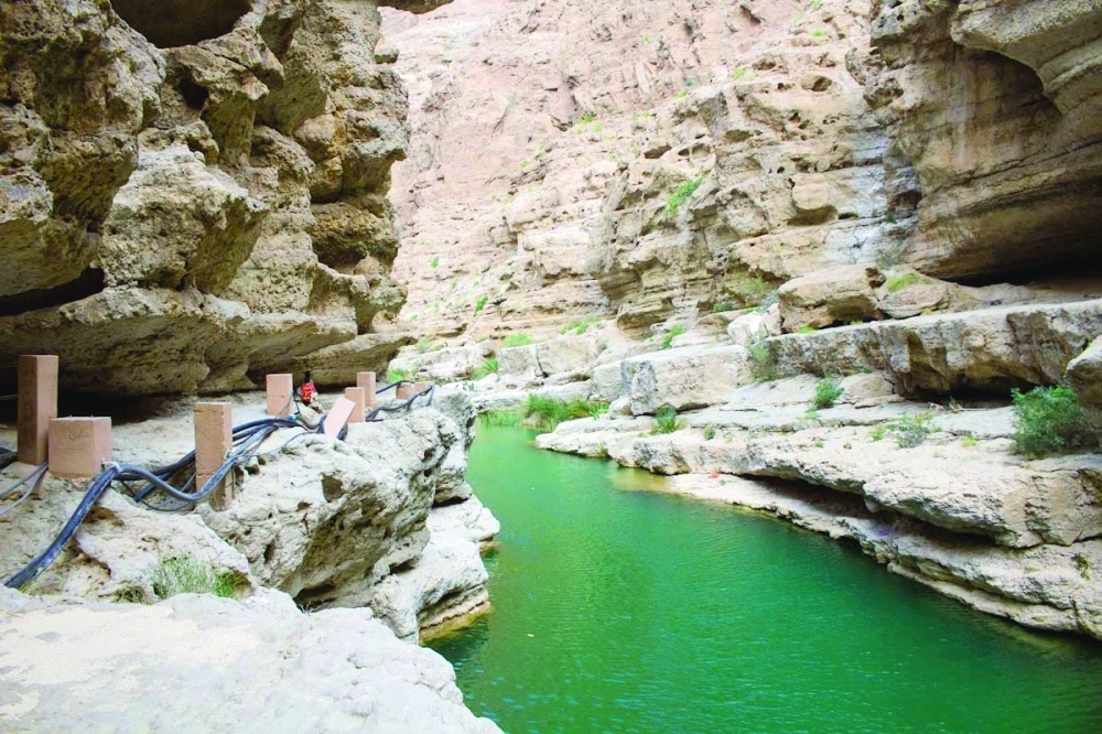 Wadi Shab resort is known for its canyon scenery and fresh water pools.