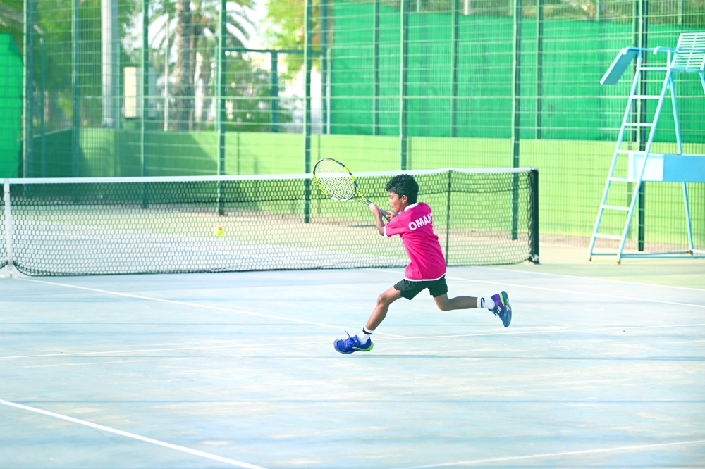 Fayadh al Hilali recorded a strong 6-2 victory against Julian Paul in the Under-9 Boys Group A event. — Abdulwahid al Hamadani