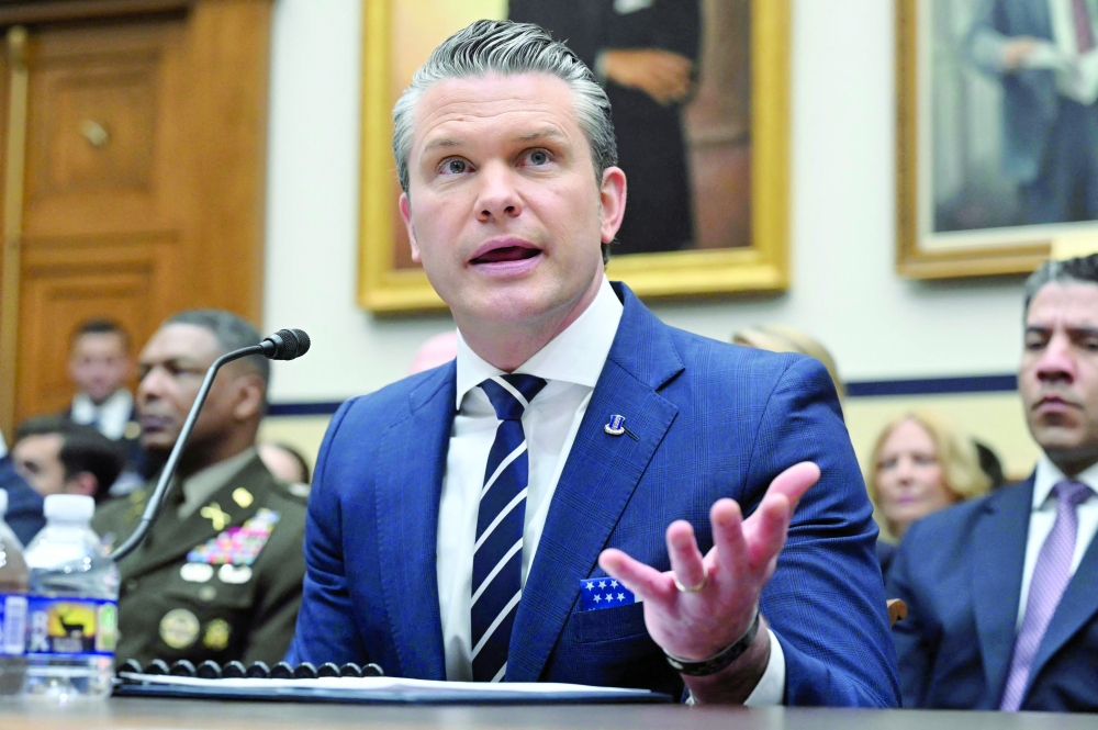 US Secretary of Defence Pete Hegseth testifies for a US House Armed Services Committee hearing titled 'Department of Defence FY2027 Budget Request,' on Capitol Hill. - AFP
   
    
   
   (Photo by SAUL LOEB / AFP)