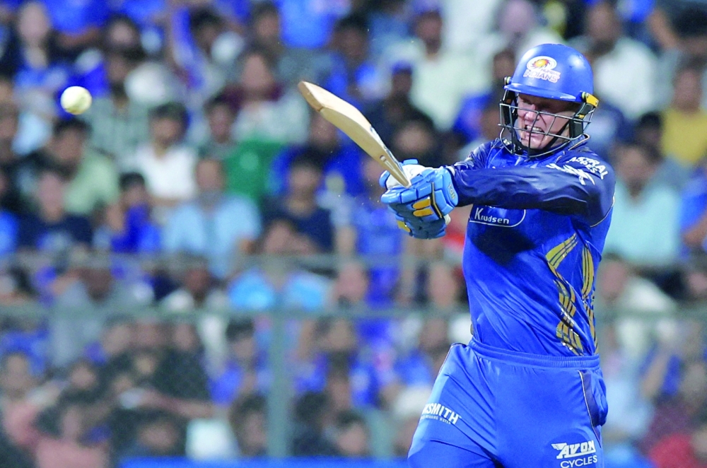 Mumbai Indians' Ryan Rickelton in action at the Wankhede Stadium. — Reuters