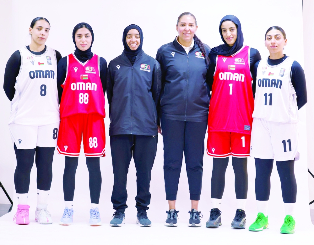 National women’s basketball team players step up preparations during the internal camp in Muscat before travelling to Cyprus. — Ammar al Musafir