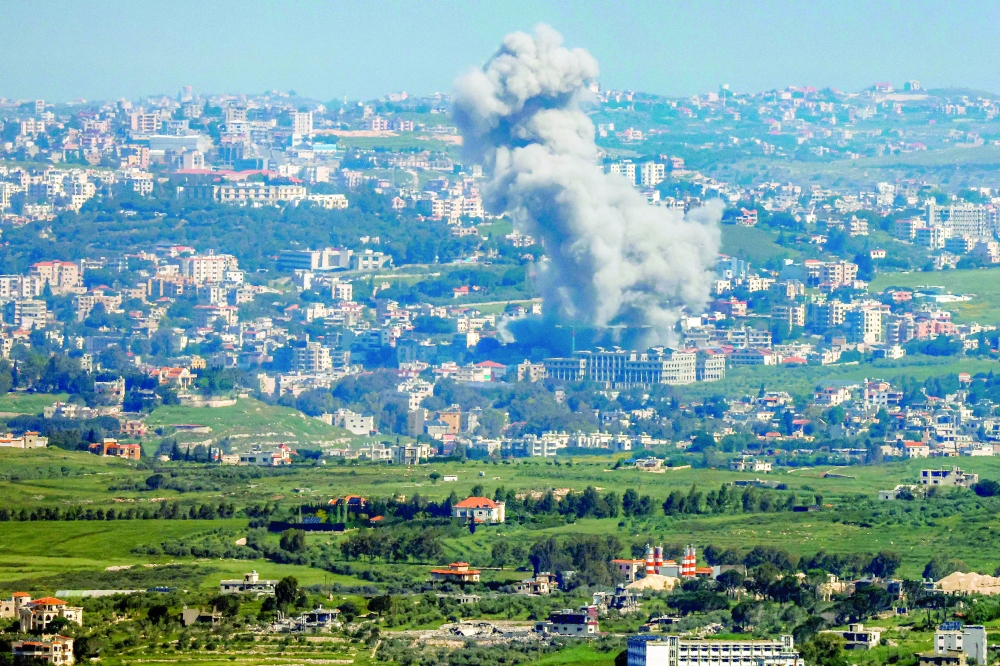 Smoke rises following Israeli bombardment in southern Lebanon as seen from a position across the border in the Upper Galilee in northern Israel. - AFP