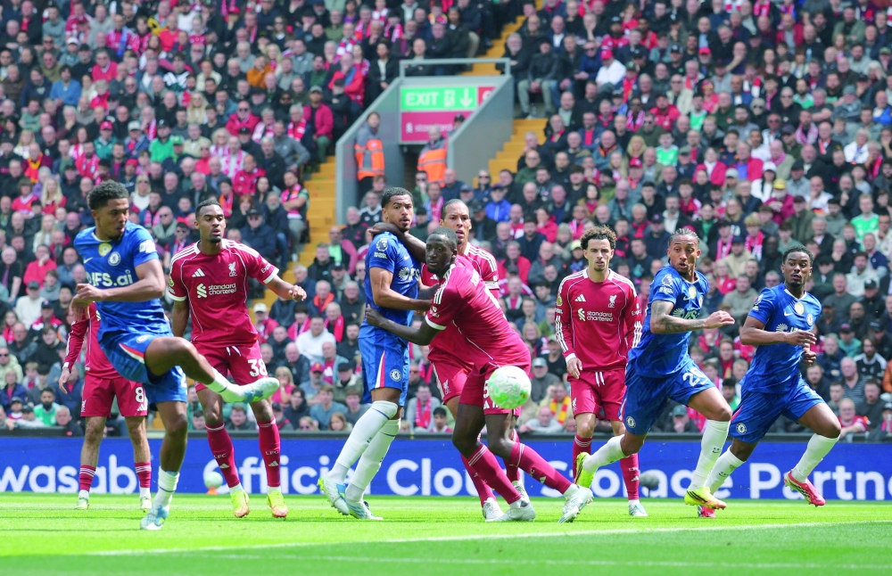 Chelsea's Wesley Fofana shoots at goal. — Reuters