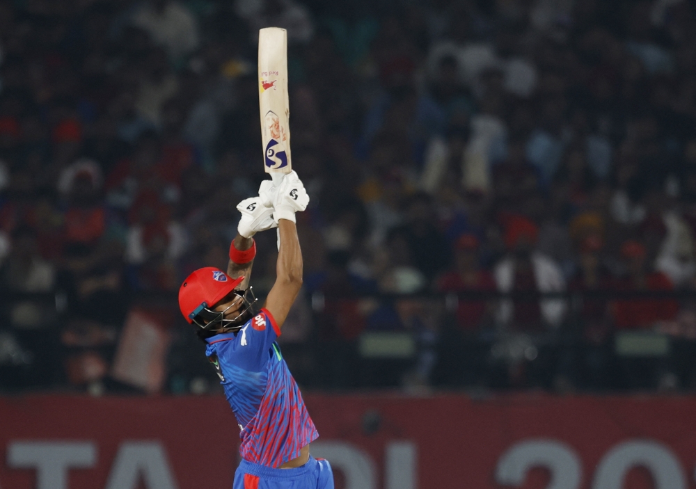 
Delhi Capitals' KL Rahul in action  