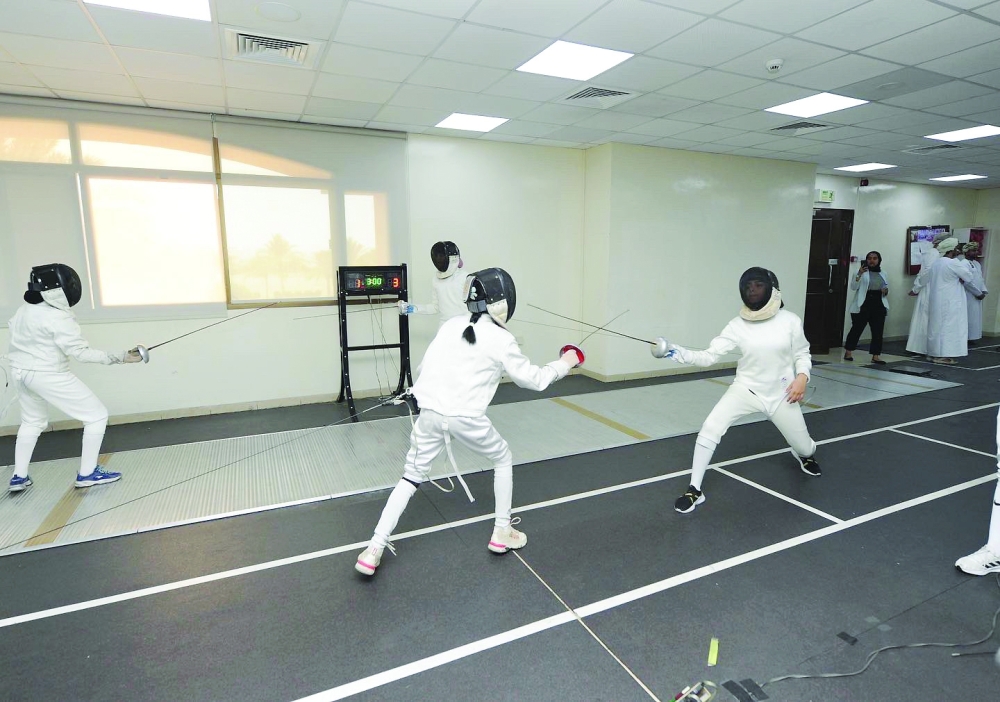 Oman fencing team during training.
