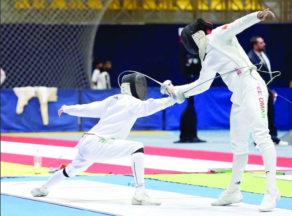 Oman's fencer during a competition.