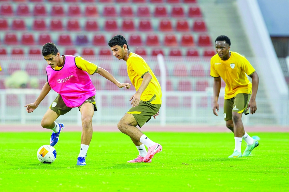 Oman U17 players during a training session at their recent internal camp in Muscat.