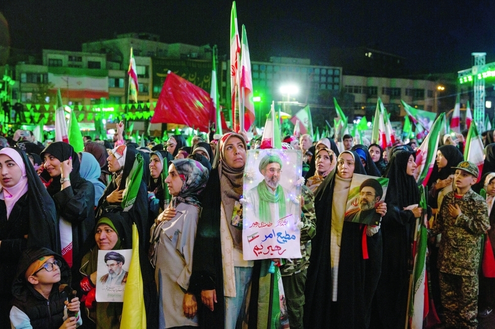 A rally in support of Iran’s new supreme leader, Mojtaba Khamenei, in Tehran. — NYT file photo.