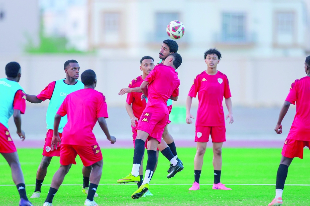 Oman U20 players during a training session at their recent internal camp in Muscat.