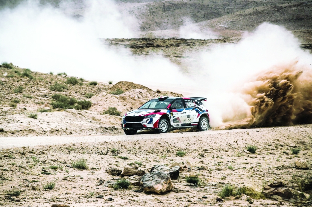 Oman's Abdullah al Rawahi in action during the Jordan Rally.