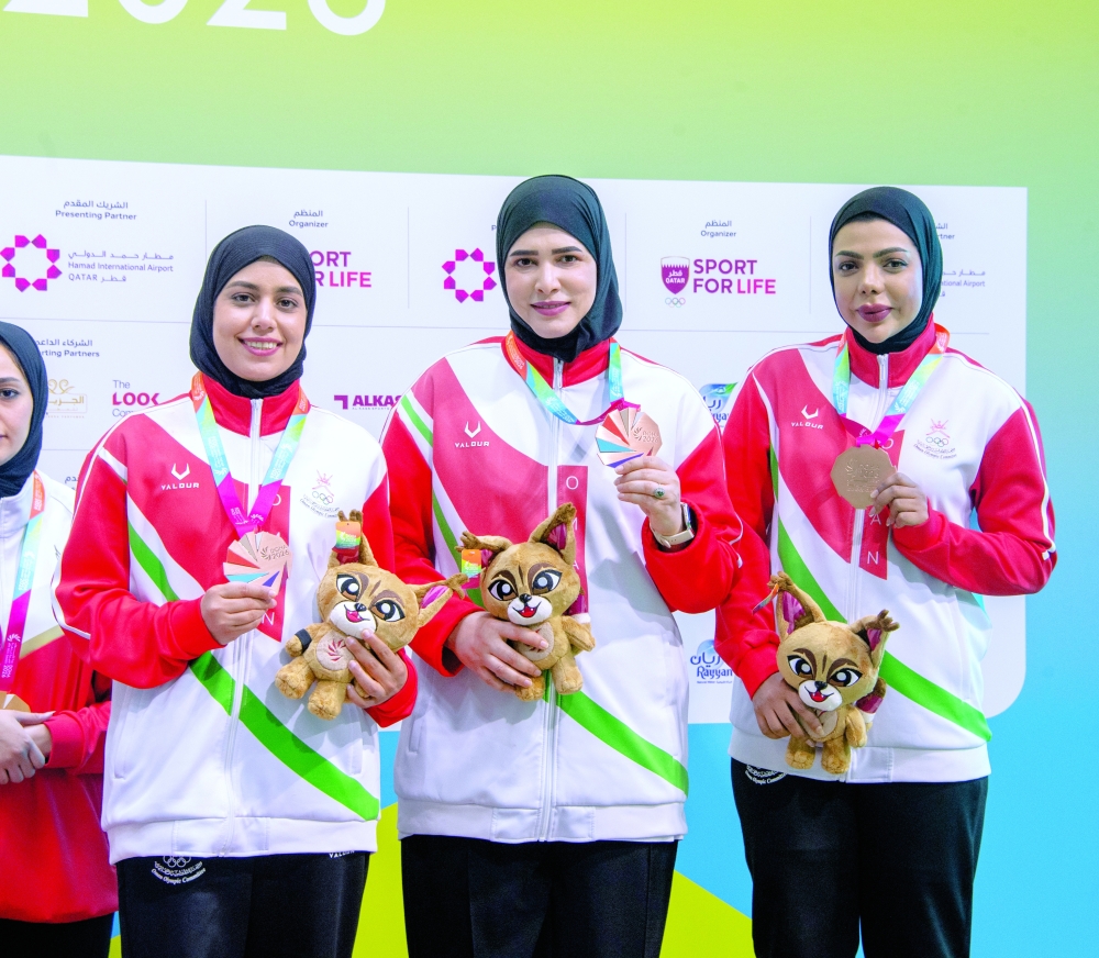 The women’s shooting team that finished third in the rifle competition.
