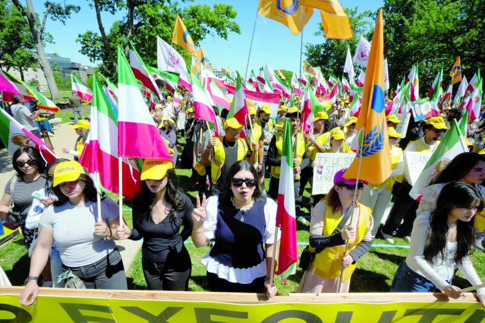 Iranian Americans and supporters of the National Council of Resistance of Iran rally, in Washington, DC, US on Saturday. - Reuters