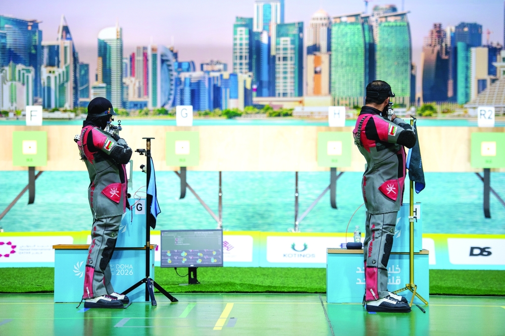 Salim al Naabi and Al Anoud al Khalili during their participation in the Venice final.