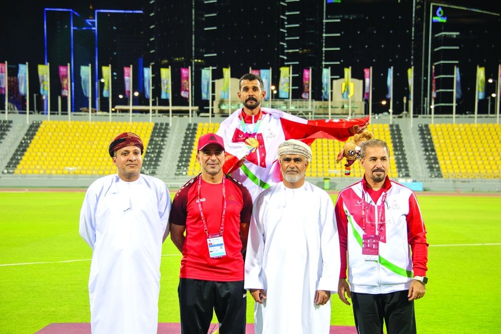 During Salim al Yaarabi's gold medal win coronation.