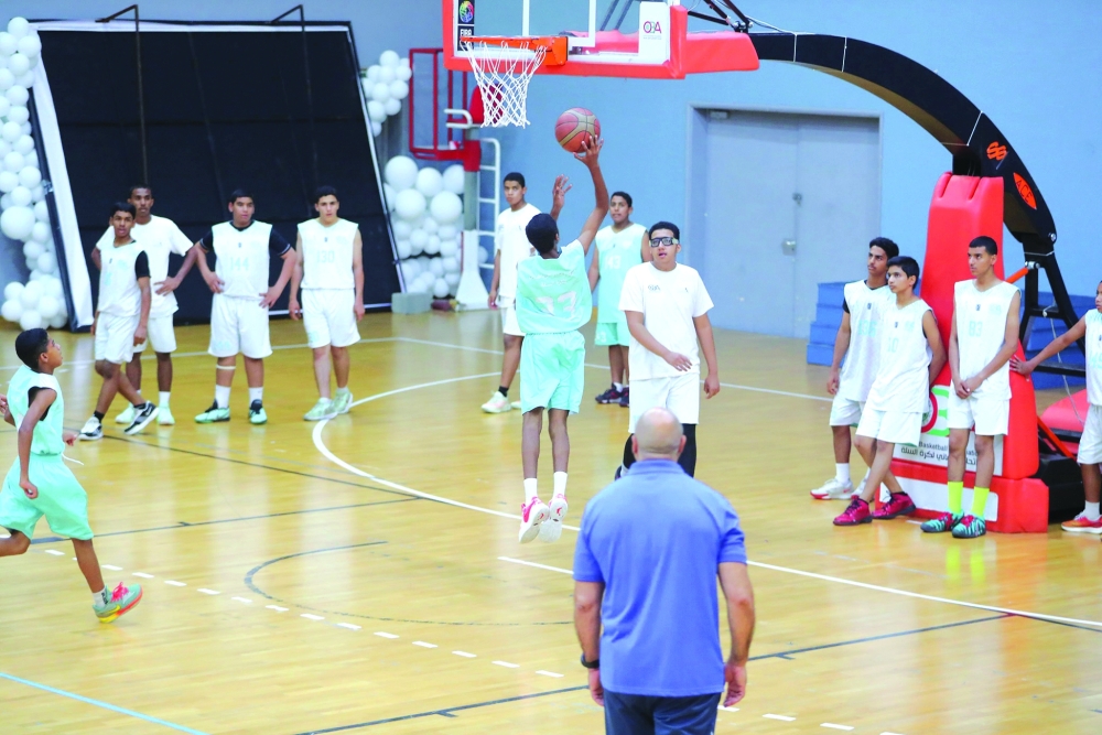 Coaches and players during the Basketball Athletes Development Centres gathering in Bausher. — Ammar al Musafir