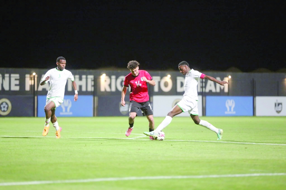 Oman U20 players in action during their overseas training camp in Cairo.
