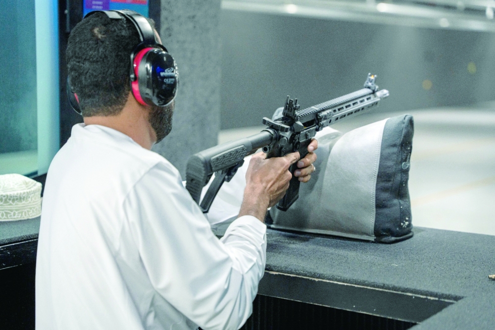 Shooters compete in the rifle contest of the Oman Shooting Club Shield Championship at Active Oman Centre.
