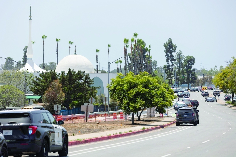 The attack targeted the Islamic Center in San Diego, USA.